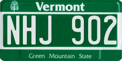 VT license plate NHJ902