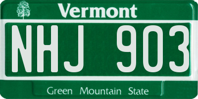 VT license plate NHJ903
