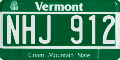 VT license plate NHJ912