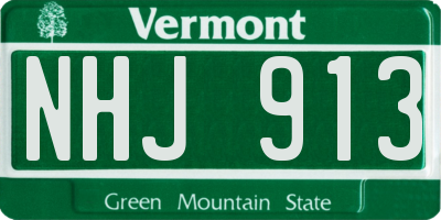 VT license plate NHJ913