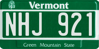 VT license plate NHJ921