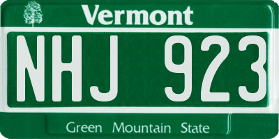 VT license plate NHJ923