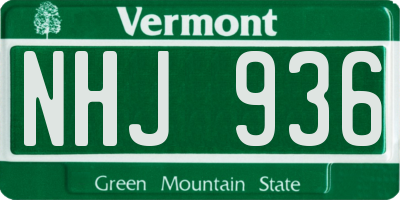 VT license plate NHJ936