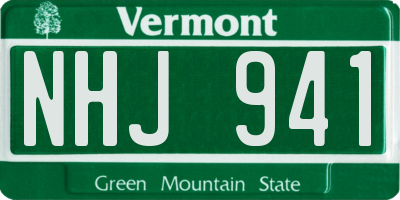 VT license plate NHJ941