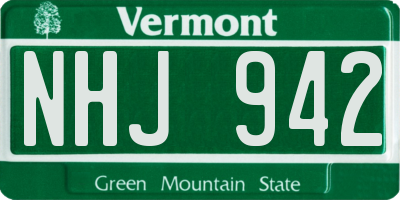 VT license plate NHJ942