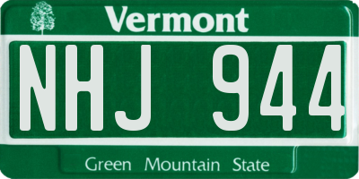 VT license plate NHJ944