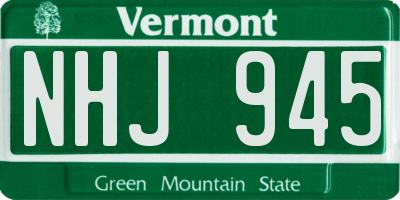 VT license plate NHJ945
