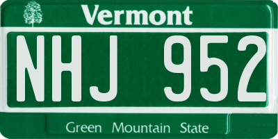 VT license plate NHJ952