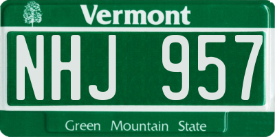 VT license plate NHJ957