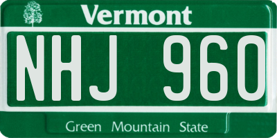 VT license plate NHJ960