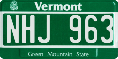 VT license plate NHJ963
