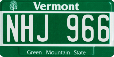 VT license plate NHJ966
