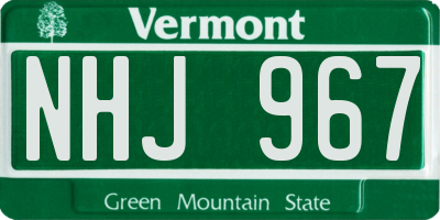 VT license plate NHJ967