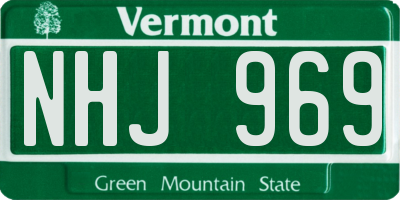 VT license plate NHJ969
