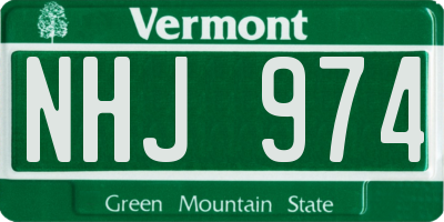 VT license plate NHJ974