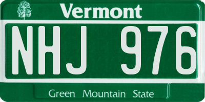 VT license plate NHJ976