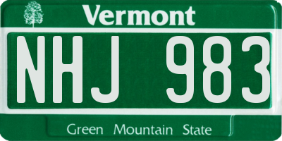 VT license plate NHJ983