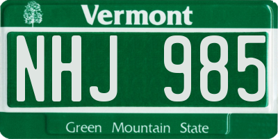 VT license plate NHJ985