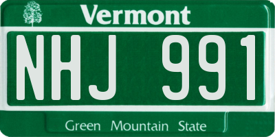 VT license plate NHJ991