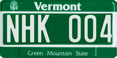 VT license plate NHK004