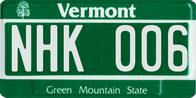 VT license plate NHK006