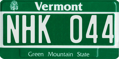 VT license plate NHK044