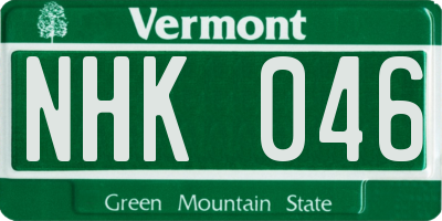 VT license plate NHK046