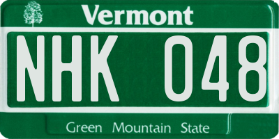 VT license plate NHK048