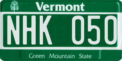VT license plate NHK050