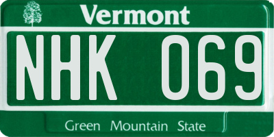 VT license plate NHK069