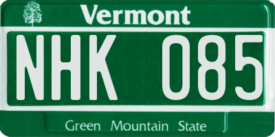 VT license plate NHK085