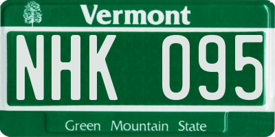 VT license plate NHK095