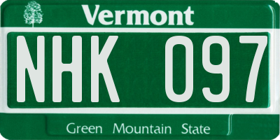 VT license plate NHK097