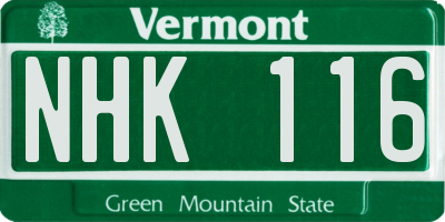 VT license plate NHK116