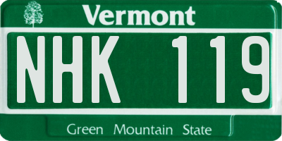 VT license plate NHK119