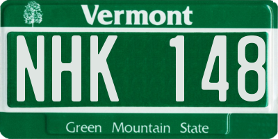 VT license plate NHK148