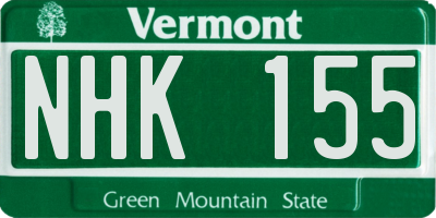 VT license plate NHK155