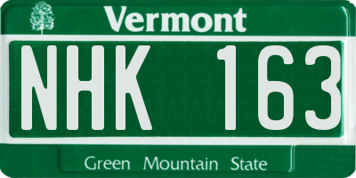 VT license plate NHK163