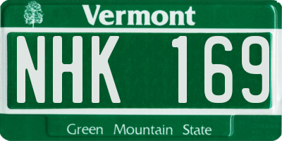 VT license plate NHK169
