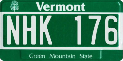 VT license plate NHK176