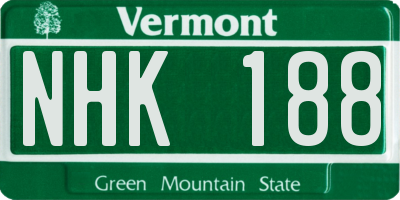 VT license plate NHK188