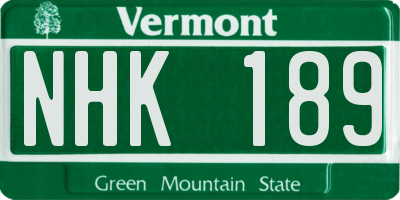 VT license plate NHK189