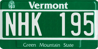 VT license plate NHK195
