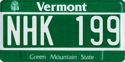 VT license plate NHK199