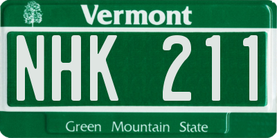 VT license plate NHK211