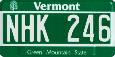 VT license plate NHK246