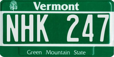 VT license plate NHK247
