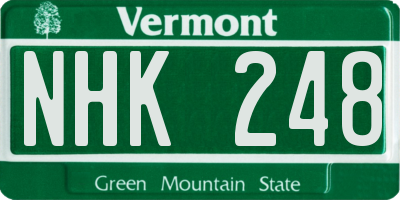 VT license plate NHK248