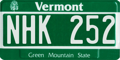 VT license plate NHK252