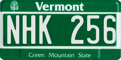 VT license plate NHK256